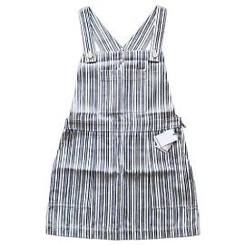 Claudie Pierlot Gestreiftes Latzkleid Weiß Blau