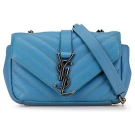 Yves Saint Laurent Sac à main en cuir Baby Chyc de Saint Laurent Bleu