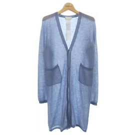S Max Mara 934603 Cárdigan Largo Azul