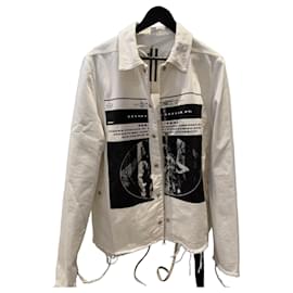 Rick Owens Snap Jacket White Denim S White