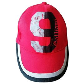 Boné John Galliano vermelho e preto Preto Branco Vermelho