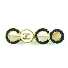 Chanel Coco Mark Brooch Black Golden