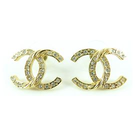 Pendientes de strass Coco Mark A24V de Chanel Dorado