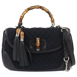 Sac à main 2-en-1 Gucci Microssima New Bamboo Noir
