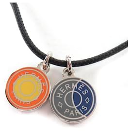 Hermès Collier Pendentif Choker HERMES Eclipse Bleu Orange