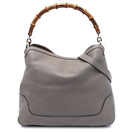 Bolsa Diana em couro de bezerro cinza com bambu Gucci Marrom
