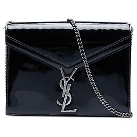 Bolso de cierre Cassandra Monogram en charol negro Saint Laurent Negro
