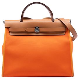 Hermès Orange Toile Herbag Zip 31 Orange