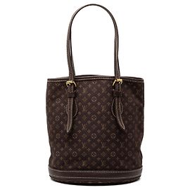 Secchiello PM Mini Lin Monogram Marrone Louis Vuitton Marrone Marrone scuro