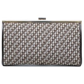 Dior Brown Diorissimo Trotter Canvas Clutch Brown