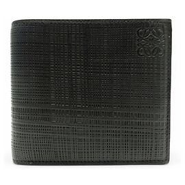 NEW LOEWE 211677 BLACK LEATHER WALLET COIN CARD HOLDER Black