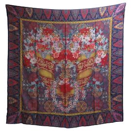 XALE VINTAGE CHRISTIAN DIOR MULTICOLOR 130CM CACHECOL DE LÃ E SEDA Multicor