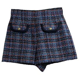 Sandro Tweed High-Waisted Shorts in Multicolor Cotton Multiple colors