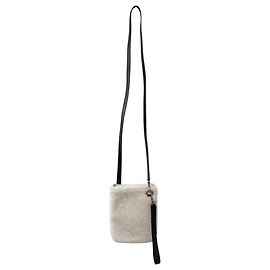 Bolso mini de hombro de shearling Jil Sander Blanco
