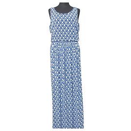 Autre Marque Langes Kleid Brooks Brothers Weiß Blau