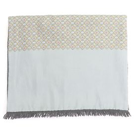 Hermès Hermes Gray Silk Angora Reversible Stole Brown