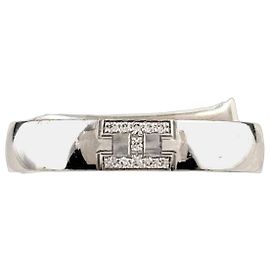 Anillo de diamante Hermès en plata Plata
