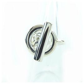 Hermès Hermes Croisette GM Silver Band Ring Other