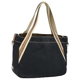 PRADA Borsa a mano in nylon nero argento Auth BSZ447 Nero Argento