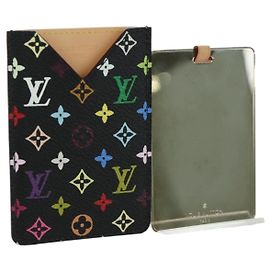 LOUIS VUITTON Specchio da borsa Monogram Multicolore Nero M92650 LV Autentico LNZ876A Nero