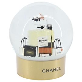 CHANEL Snow Globe Glass Gold CC Auth BA11732 Golden