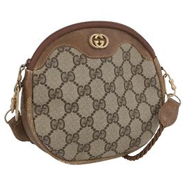 Gucci Borsa a Spalla GG Supreme PVC Beige Oro Auth SW2190 Beige D'oro