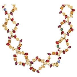 Collier SAINT LAURENT en métal doré Auth LNZ864 Autre