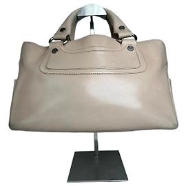 Céline Bolsa Boogie de couro vintage Celine Paris bege e marrom Bege