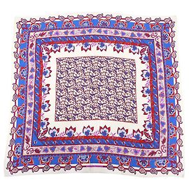 Hermès Hermes 100% Silk Paisley Pattern Stole Red Blue Cream