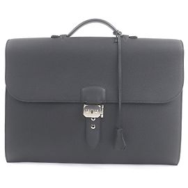 Hermès Hermes Sac à Dépêches Togo Leather Briefcase Black
