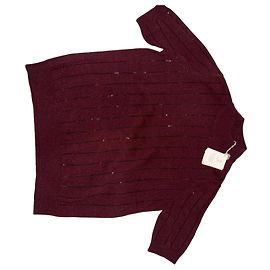 Brunello Cucinelli Pull en cachemire bordeaux avec des sequins Bordeaux