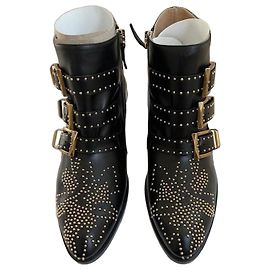 Stivaletti Chloé Susanna in pelle nera 36 FR Nero