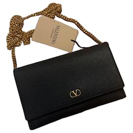 Sac à bandoulière Valentino Garavani en cuir noir Noir