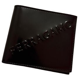 Salvatore Ferragamo Portafoglio Ferragamo in pelle nera lucida Nero