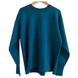 LANVIN en Bleu Strickpullover mit Rückband Grün