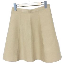 Theory Empire Wool Skirt Beige Other