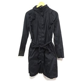 Valentino Nylon Long Coat Black
