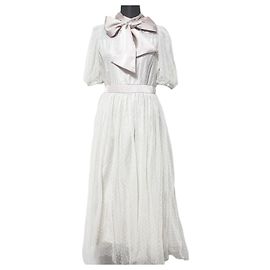 Autre Marque Vestido de tule com poás e gola alta WILLSELECTION Bege