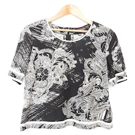 LEONARD Print Pullover Top Black White
