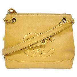 Bolso tote de piel de ternera granulada beige Chanel Beige