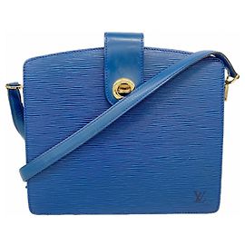 Borsa a Spalla Capucines Epi Louis Vuitton in Blu Toledo Blu