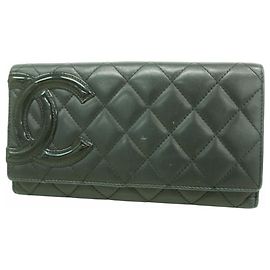 Portafoglio lungo in pelle di agnello Chanel Cambon Nero