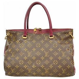 Louis Vuitton Monogram Pallas Tote Bag M42810 Dark red