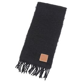 Loewe Black Mohair Wool Blend Stole Black