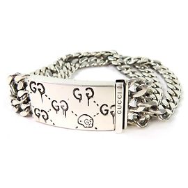 Bracciale charm in argento SV925 con motivo GG e teschio Gucci Ghost Argento
