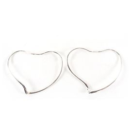 Tiffany & Co. Elsa Peretti Open Heart Large Hoop Earrings Silvery