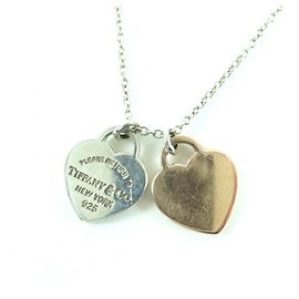 Collier Retour au Double Cœur Tag de Tiffany & Co. Argenté Doré