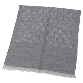 Sciarpa in misto lana e seta Gucci Marrone