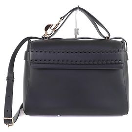 Chloé NACHA Leather Shoulder Bag in Black Black