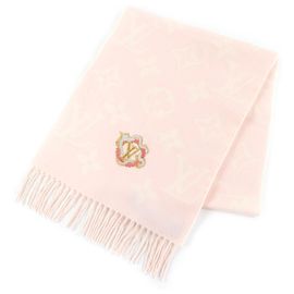 Louis Vuitton Essentieller Kostbarer Drachenfransen-Schal Pink Aus weiß